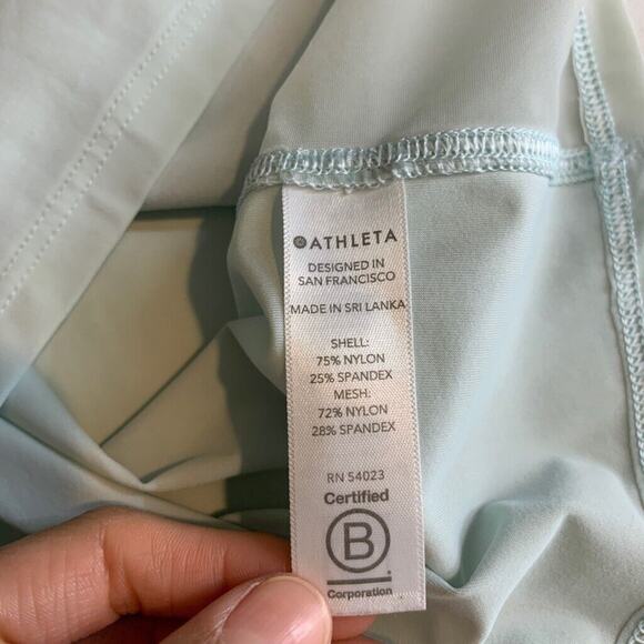 Athleta T Shirt Womens M Medium Sky Ultimate Hybrid Short Sleeve Mesh Panels - Picture 9 of 12